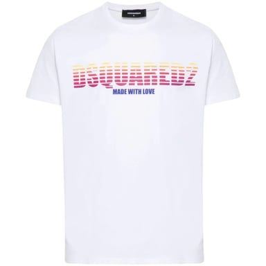 Dsquared2 Cool Fit Made With Love Logo Vit T-shirt