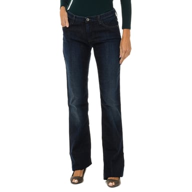 Long worn effect denim pants 6X5J07-5D0DZ woman
