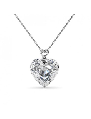 Cheery heart Pendants - Silver and Crystal
