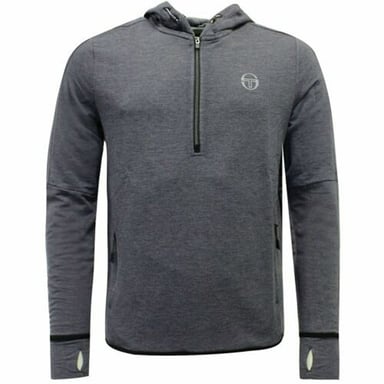 Sergio Tacchini Long Sleeve Half Zip Up Hooded Grey Mens Idra Sweaters 37678 961
