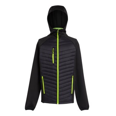 Regatta Mens Navigate Quilted Hybrid Jacket (Black/Lime Green)