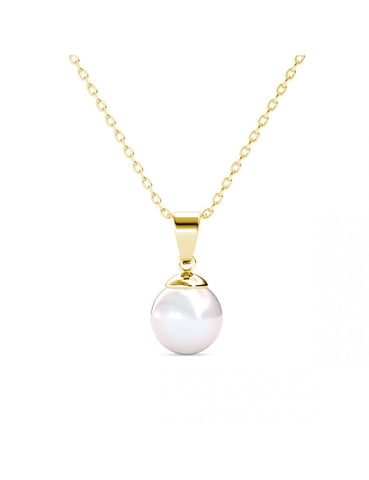 Full Moon Pearl Pendants - Gold and Crystal