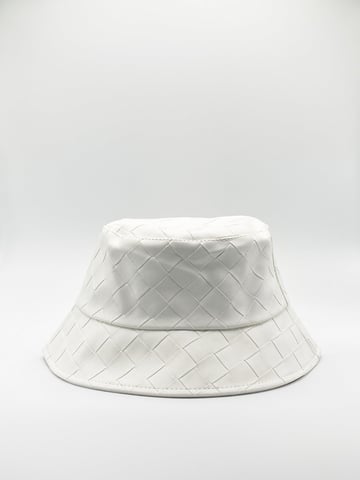 Woven PU Leather Bucket Hat