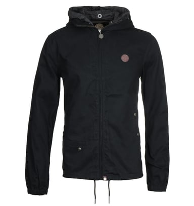 Pretty Green Zip Up Black Hooded Jacket