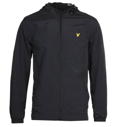 Lyle & Scott svart jacka med huva och dragkedja