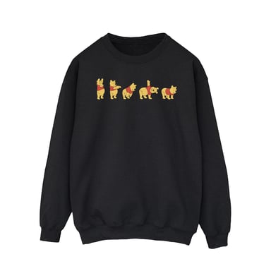 Disney Mens Winnie The Pooh Stretching Sweatshirt (Black)