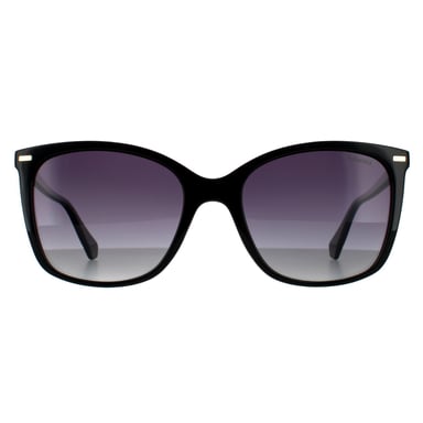 Polaroid Square Womens Black Grey Gradient Polarized Sunglasses 90041091