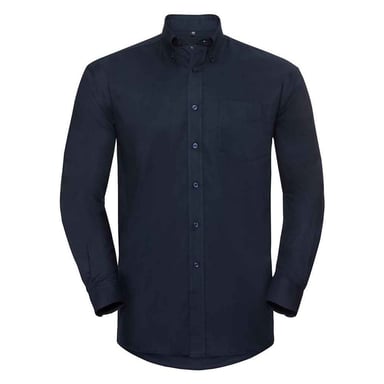 Russell Collection Mens Classic Oxford Long-Sleeved Shirt (Bright Navy)