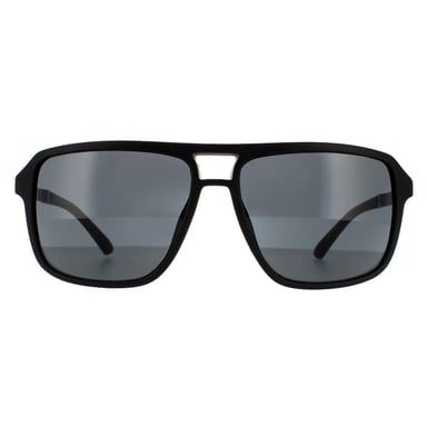 Guess Square Unisex Matte Black Smoke Grey Sunglasses