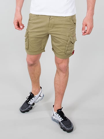 Heren Alpha Industries Crew Short in Olijf