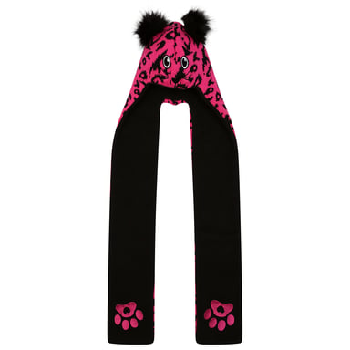 Dare 2B Childrens/Kids Snowplay Leopard Print 3 in 1 Hat Scarf (Pure Pink/Black)