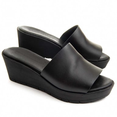 Purapiel Wedge Sandal Bellapiel In Black
