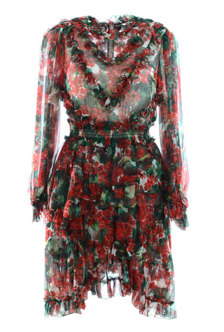 Dolce & Gabbana Kvinnor Blommor Mid-Length Klänning