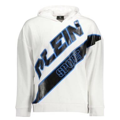 Plein Sport vit huvtröja med stor logotyp