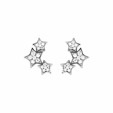 Luxenter family 925 sterling silver och glänsande rodiumpläterade zirkoniaörhängen
