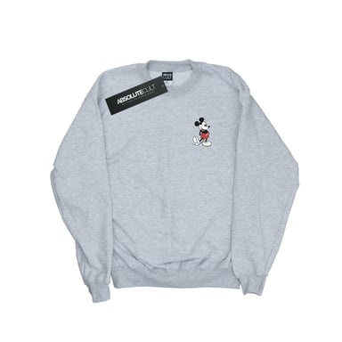 Disney Mens Mickey Mouse Kickin Retro Chest Sweatshirt (Sports Grey)