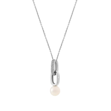 Orphelia Dames 925 Sterling Zilveren Hanger met Ketting - Wit ZH-4451