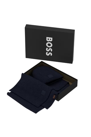 Boss Felice Hat And Scarf Set Dark Blue