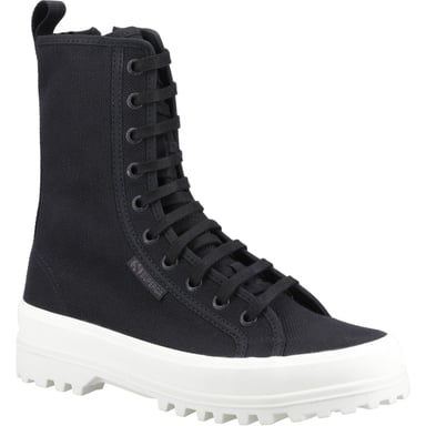 Superga 2641 Alpina Hög Bomullsblandning Dam Svarta Kängor