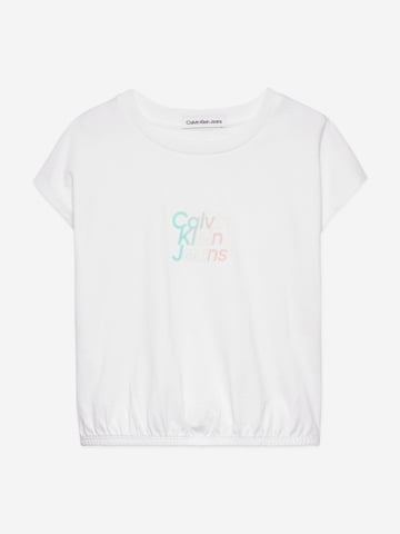 Calvin Klein Girls Gradient Flock Boxy T-Shirt in White
