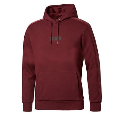 Puma Graphic Logo Pullover Burgundy Heren Fluwelen Hoodie 844462 02