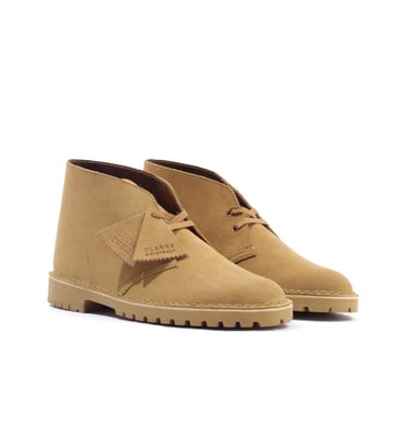 Men's Clarks Originals Desert Rock Shoes in Brown