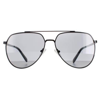 Calvin Klein Aviator Mens Shiny Black Solid Smoke CK20124S