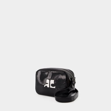 Reedition Camera Schoudertas - Courreges - Leer - Zwart