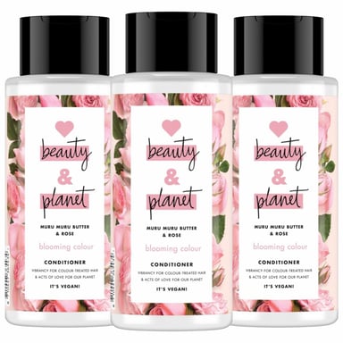 Love Beauty & Planet Blooming Colour Muru Muru Butter & Rose Conditioner 400ml (Pack of 3)