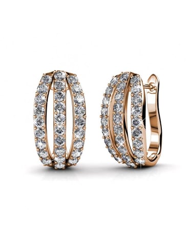 Elegant Earrings - Rose Gold and Crystal