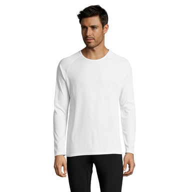 SOLS Mens Long-Sleeved Sports T-Shirt (White)