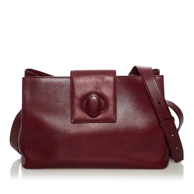 Vintage Cartier Must de Cartier Leather Crossbody Bag Red