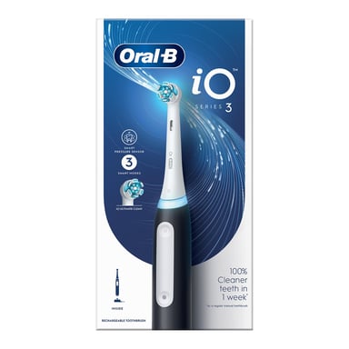 Oral-B iO3 Electric Rechargeable Toothbrush with 3 Cleaning Modes, Matt Black