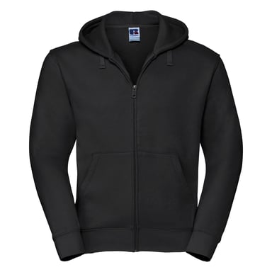 Russell Mens Authentic Full Zip Hooded Sweatshirt / Hoodie (Black)