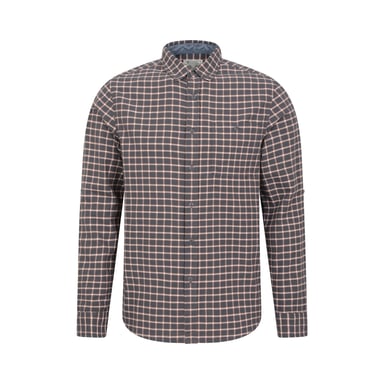 Mountain Warehouse Mens Driftwood Checked Organic Shirt (Dark Grey)
