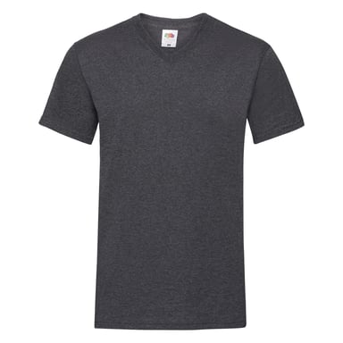 Fruit Of The Loom Mens Valueweight V-Neck, Short Sleeve T-Shirt (Dark Heather)