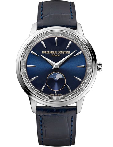 Frédérique Constant Moneta Moonphase Unisex Horloge Blauw FC-206N3S6
