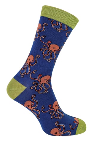 Mr Heron - Bamboesokken met dierendesign voor heren - Octopus (Marine)