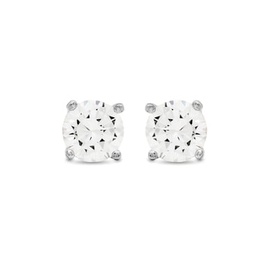 Luxenter basic earrings in 925 sterling silver and brilliant-cut zirconia with rhodium-plated finish