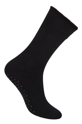 Steven - 1 Paar Heren Katoenen Pantoffelsokken met Antislip Grippers - Zwart