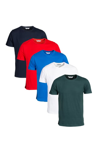 Multi 5-Pack Cotton Short-Sleeve Crew Neck T-Shirts