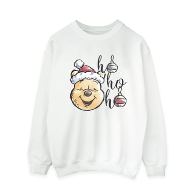 Disney Womens/Ladies Winnie The Pooh Ho Ho Ho Baubles Sweatshirt (White)