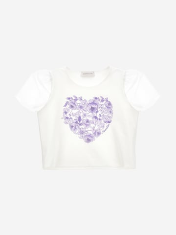 Monnalisa Girls Heart T-Shirt Ivory