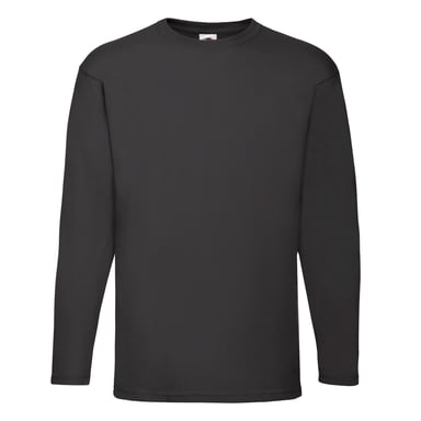 Fruit of the Loom Unisex Adult Valueweight Long-Sleeved T-Shirt (Black)