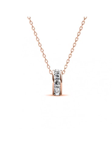 Square Roller Pendants - Rose Gold and Crystal