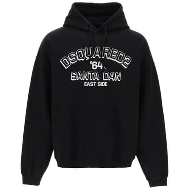 Dsquared2 Loose Fit Santa Dan Logo Black Hoodie¬†