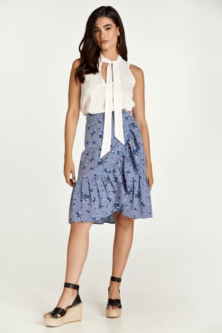 Floral Wrap Ruffle Skirt