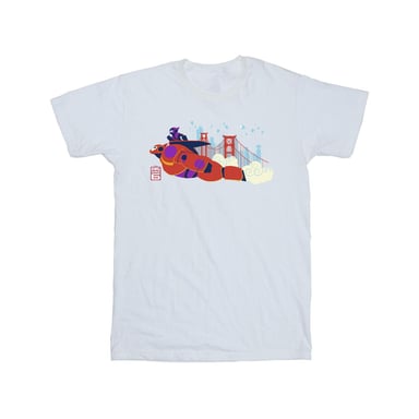 Disney Boys Big Hero 6 Baymax Hiro Bridge T-Shirt (White)