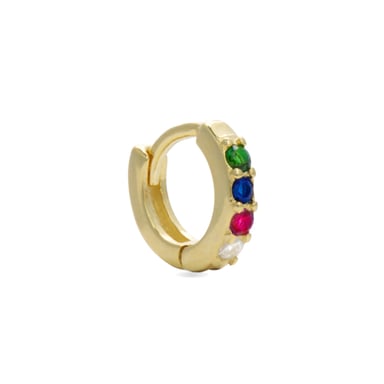 Luxenter Zule Earrings Sterling Silver 925 and Multicolour Zirconia 18kt yellow gold finish