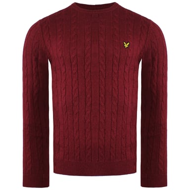 Lyle & Scott Cable herrtröja i vinrött